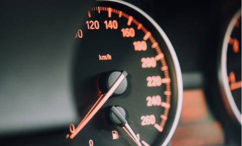 close up of a speedometer