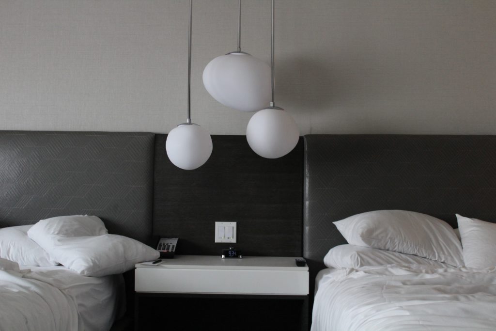 hotel room bedside lighting feature